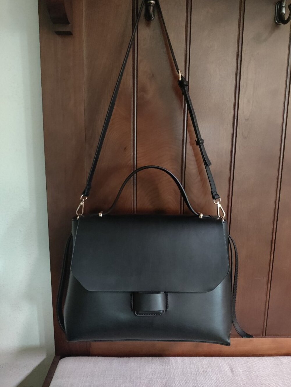 EUC Black Leather Top Handle Work Bag/Satchel/Briefcase